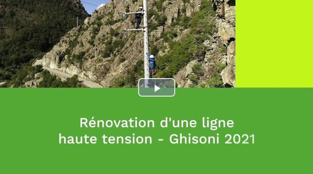 Illustration de la vidéo EDF sur la rénovation d'une ligne Haute Tension